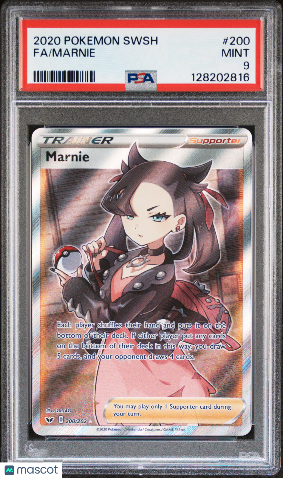 2020 Pokemon Sword & Shield Marnie Fa PSA 9 #200
