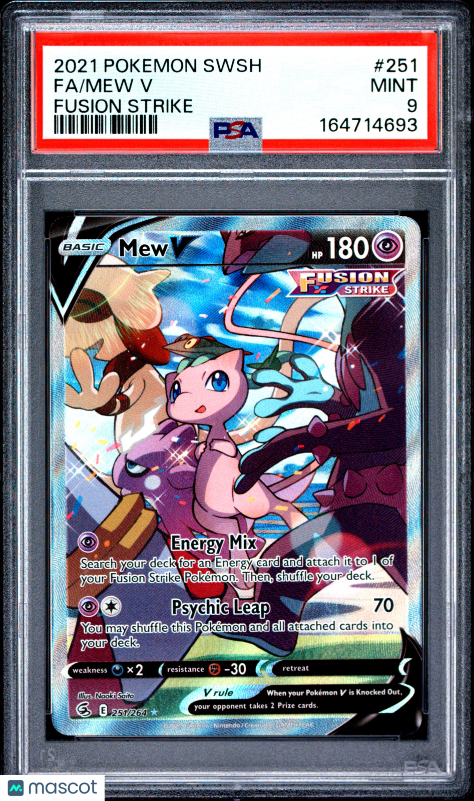 2021 Pokemon Sword & Shield Fusion Strike Mew V Fusion Strike Fa PSA 9 #251