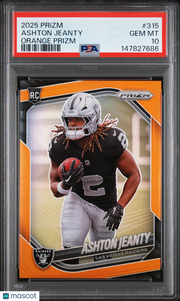 Ashton Jeanty 2025 Panini Prizm #315 Orange PSA 10