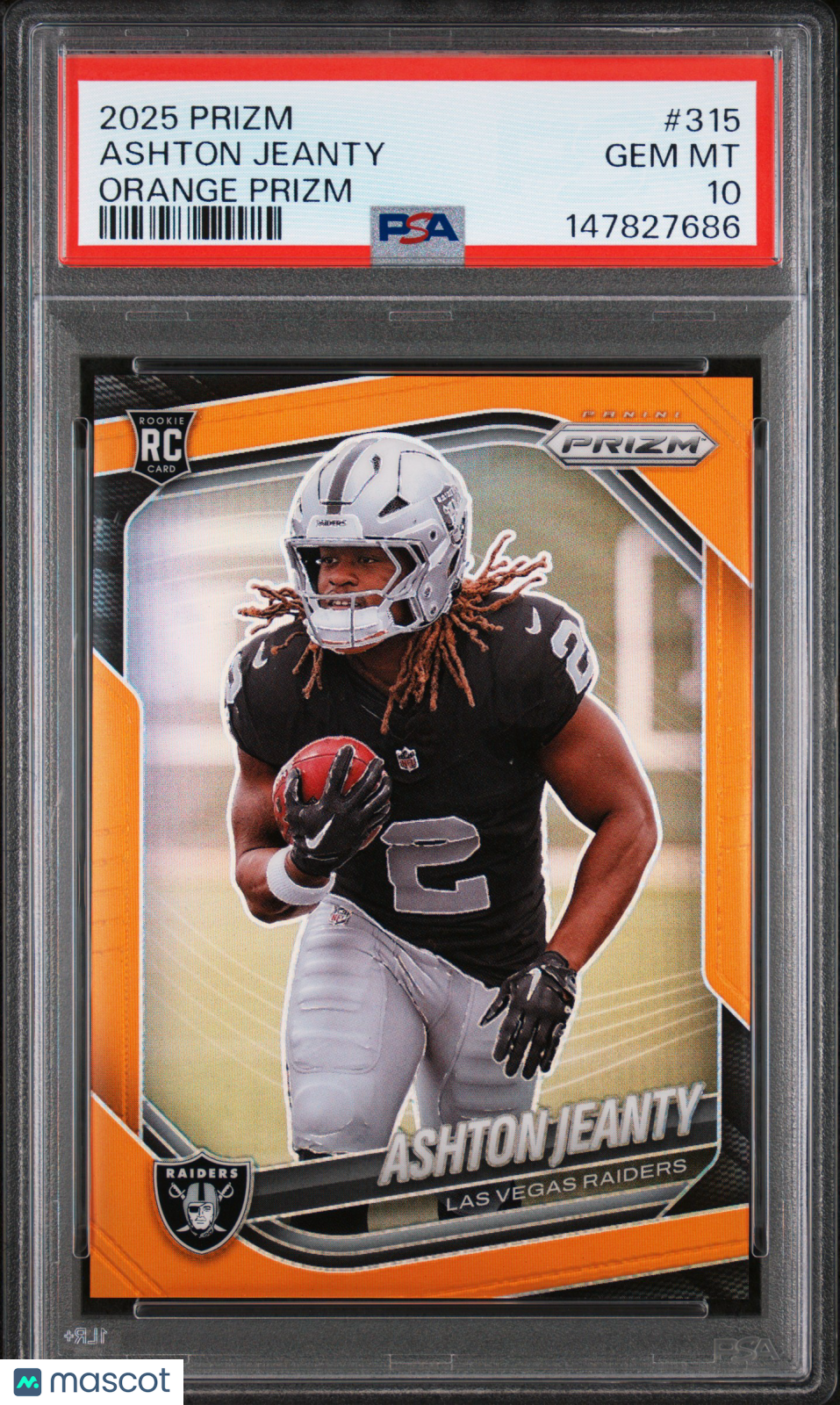 Ashton Jeanty 2025 Panini Prizm #315 Orange PSA 10