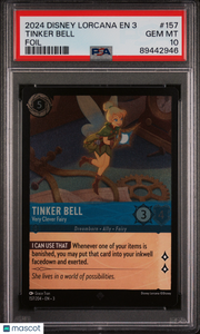 2024 Disney Lorcana EN 3-Into The Inklands Tinker Bell Foil PSA 10 #157