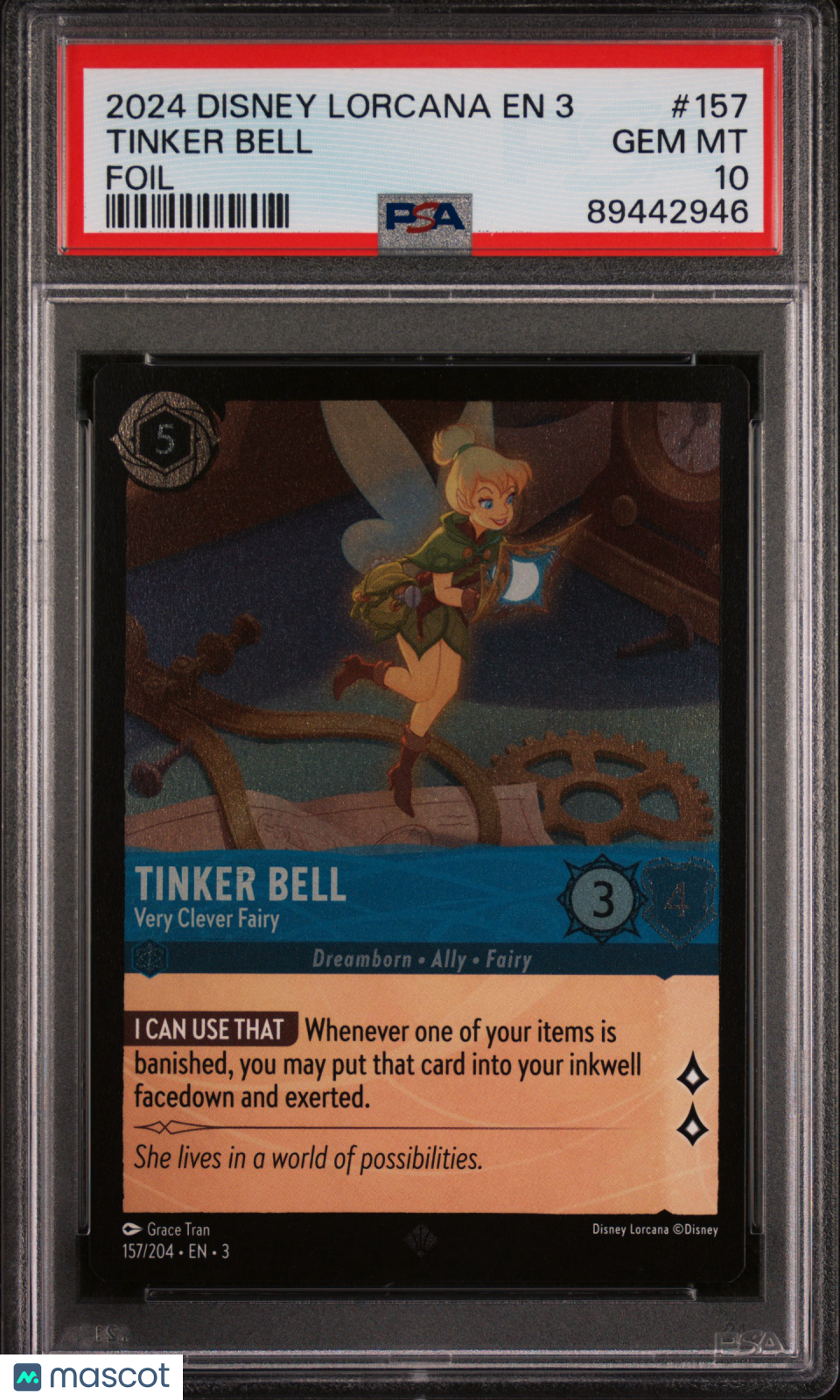 2024 Disney Lorcana EN 3-Into The Inklands Tinker Bell Foil PSA 10 #157