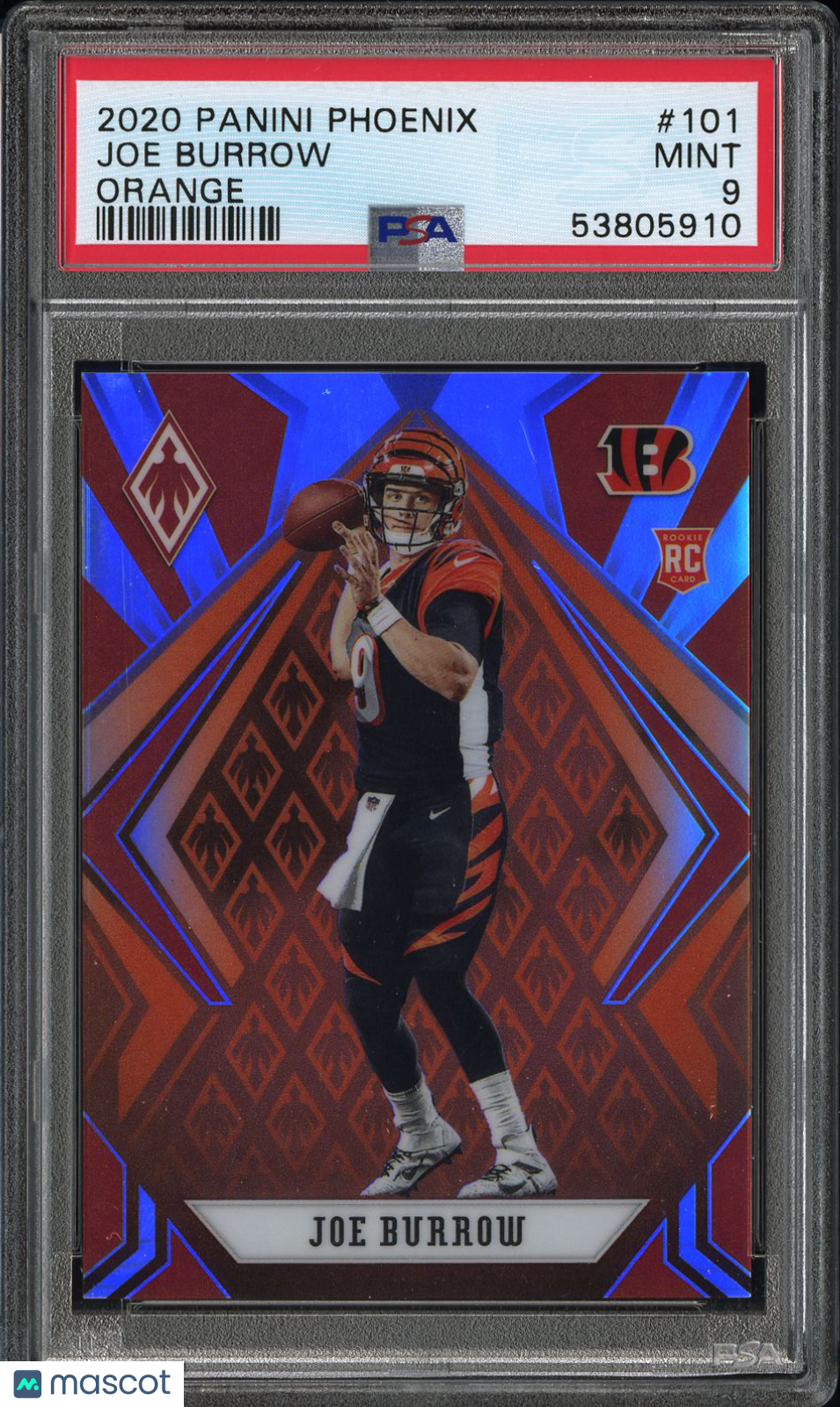 Joe Burrow 2020 Panini Phoenix #101 Orange PSA 9