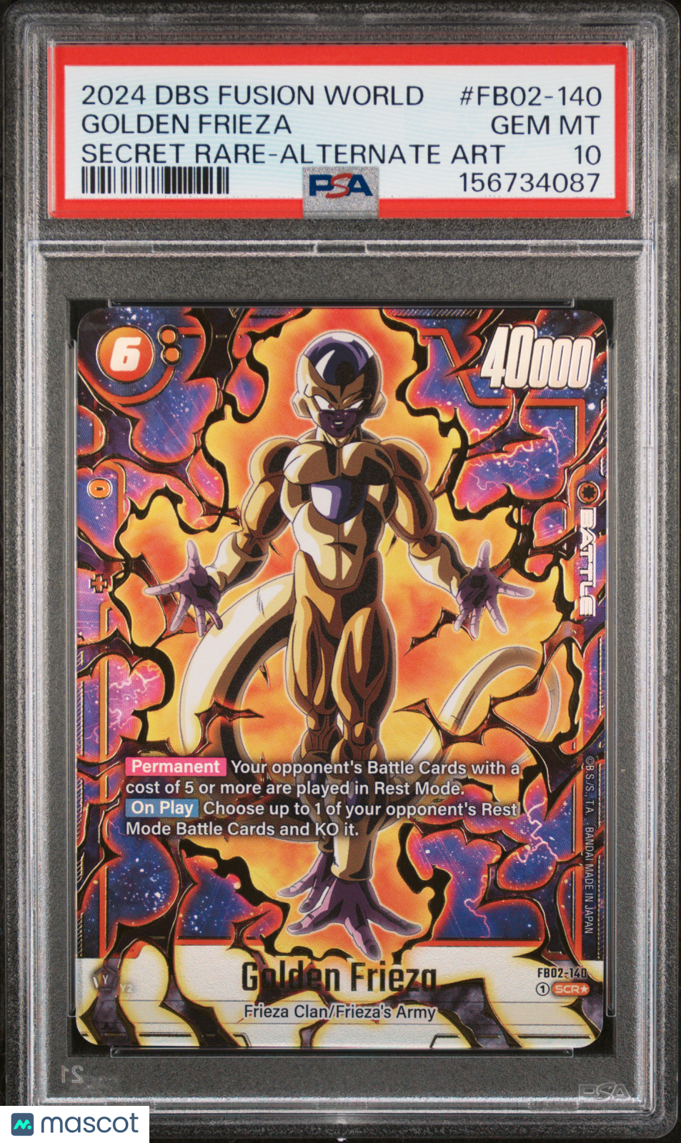 2024 Dragon Ball Super Card Game Fusion World Blazing Aura Golden Frieza Secret Rare-Alternate Art PSA 10 #FB02-140