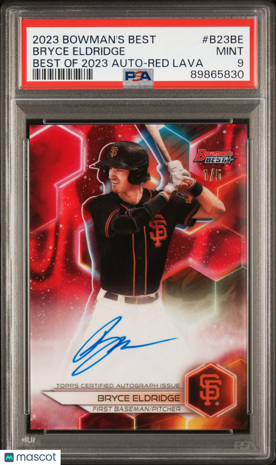 Bryce Eldridge 2023 Bowman's Best Best Of 2023 Autographs #B23BE Red Lava /5 PSA 9