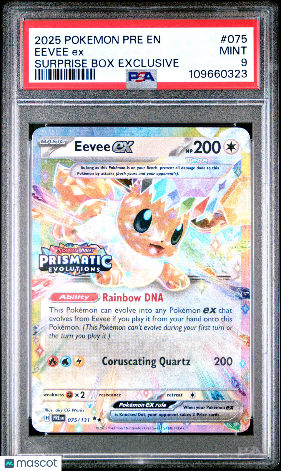 2025 Pokemon Pre EN-Prismatic Evolutions Eevee EX Surprise Box Exclusive PSA 9 #075