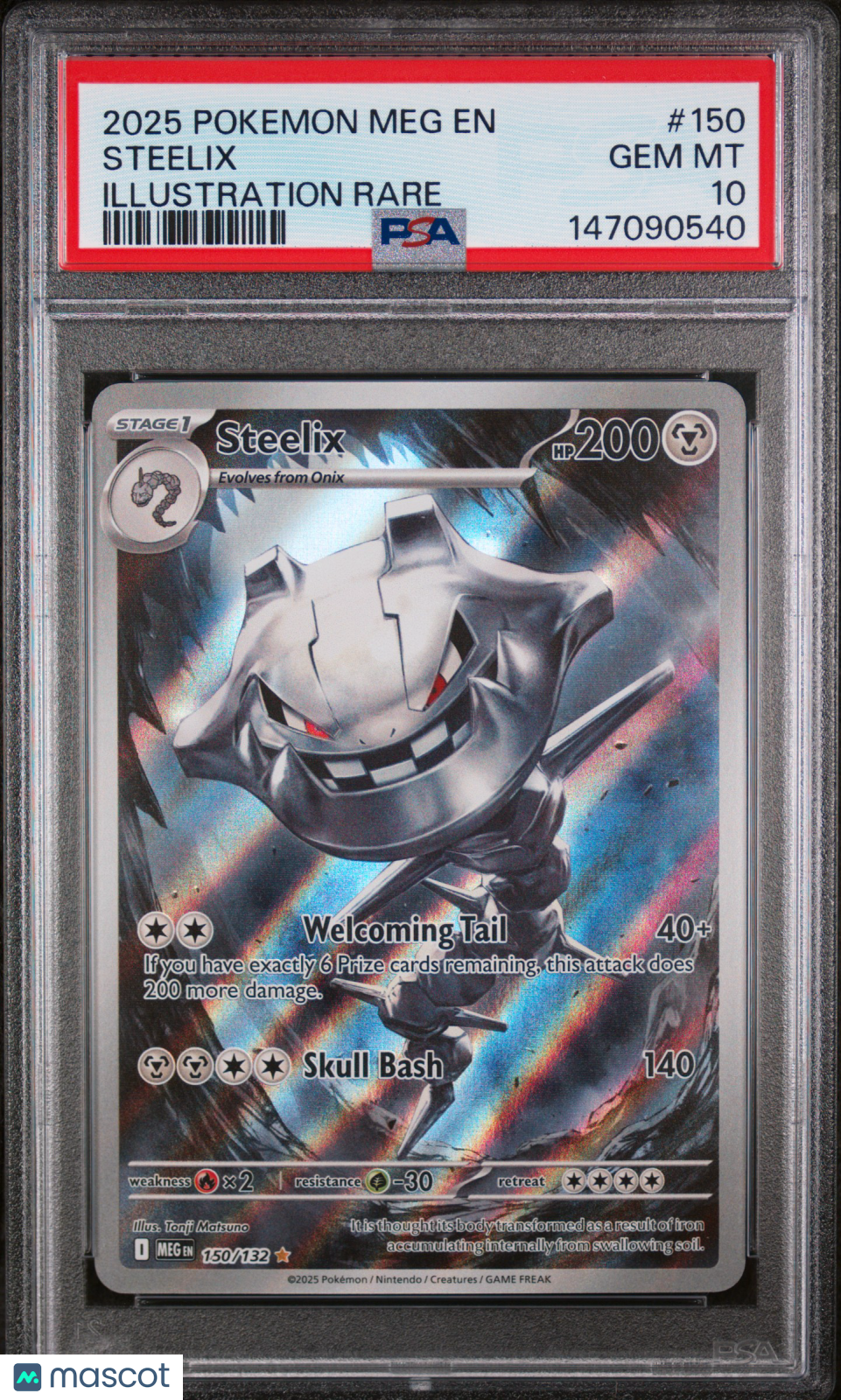 2025 Pokemon Meg EN-Mega Evolution Steelix Illustration Rare PSA 10 #150