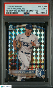 Jac Caglianone 2025 Bowman Chrome Prospects #BCP103 Black Geometric /10 PSA 9