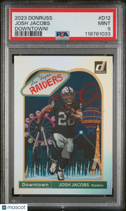 Josh Jacobs 2023 Panini Donruss Downtown! #D12 PSA 9