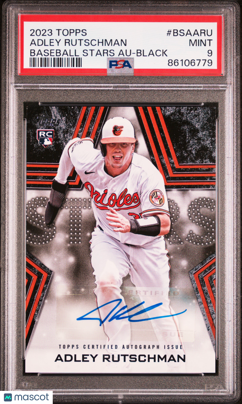 Adley Rutschman 2023 Topps Baseball Stars Autographs #BSAARU Black PSA 9