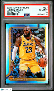 LeBron James 2025 Topps Chrome #127 Refractor PSA 10