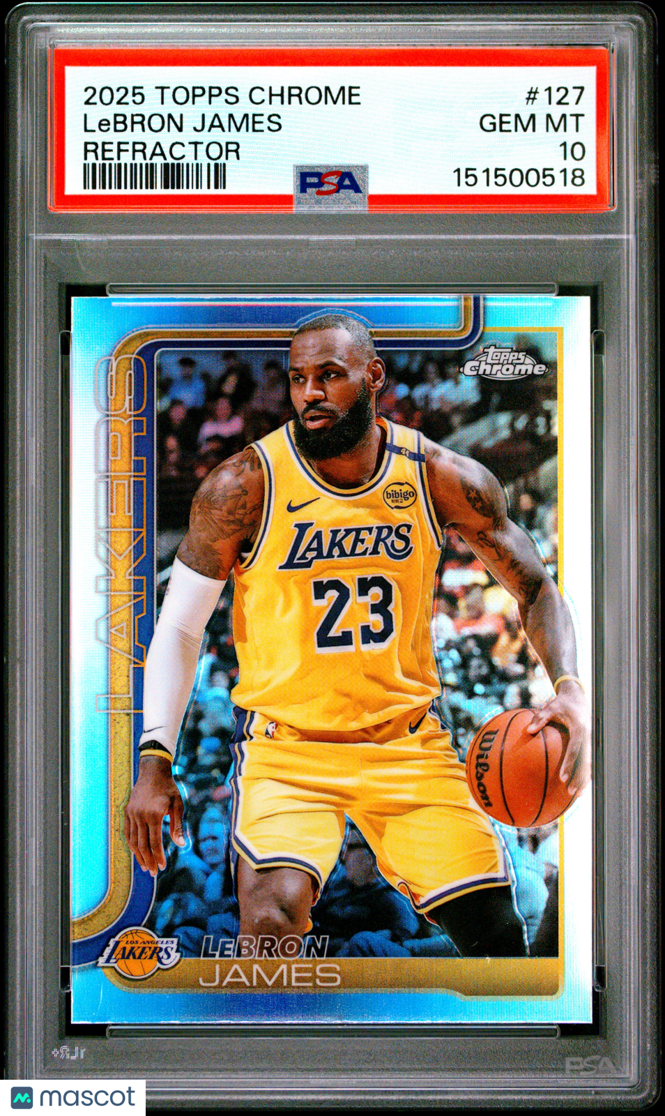 LeBron James 2025 Topps Chrome #127 Refractor PSA 10