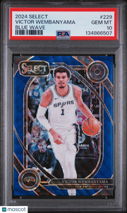 Victor Wembanyama 2024 Panini Select #229 Blue Wave PSA 10