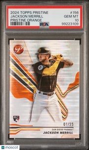 Jackson Merrill 2024 Topps Pristine #156 Orange /25 PSA 10
