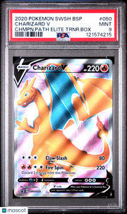 2020 Pokemon Swsh Black Star Promo Charizard V Chmpn.Path Elite Trnr.Box PSA 9 #050
