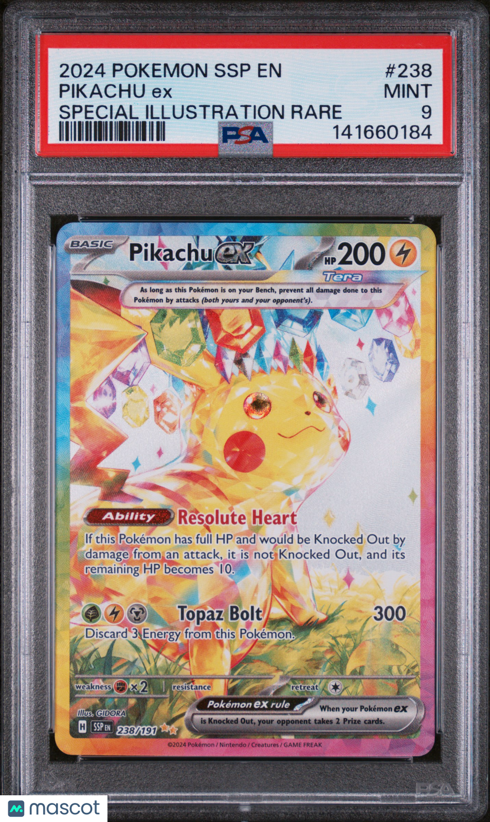 2024 Pokemon SSP Surging Sparks Pikachu EX Special Illustration Rare PSA 9 #238