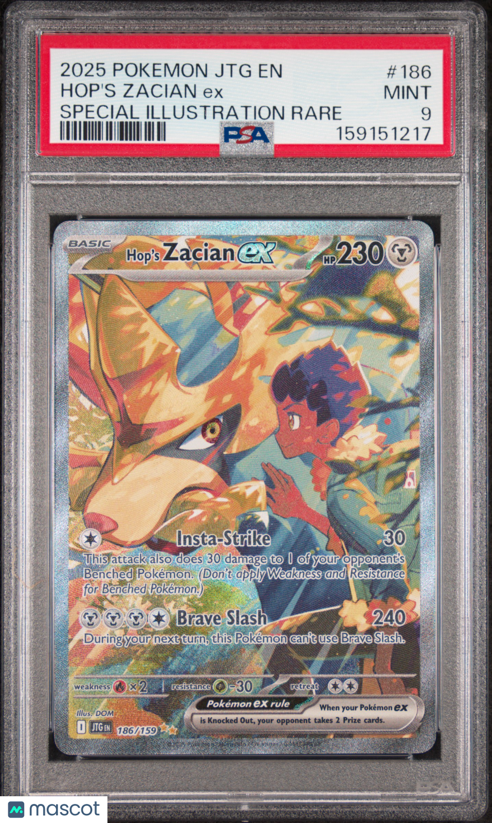 2025 Pokemon JTG EN-Journey Together Hop's Zacian EX Special Illustration Rare PSA 9 #186