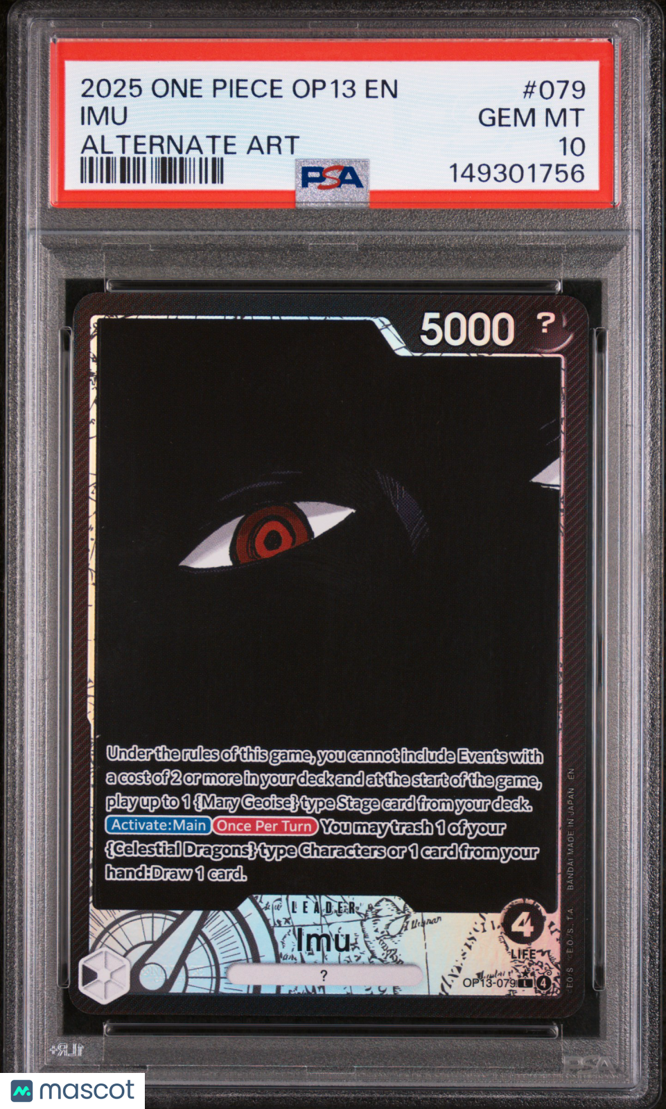 2025 One Piece Op13-Carrying On His Will Imu Alternate Art PSA 10 #079