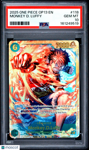 2025 One Piece Op13-Carrying On His Will Monkey D. Luffy PSA 10 #118