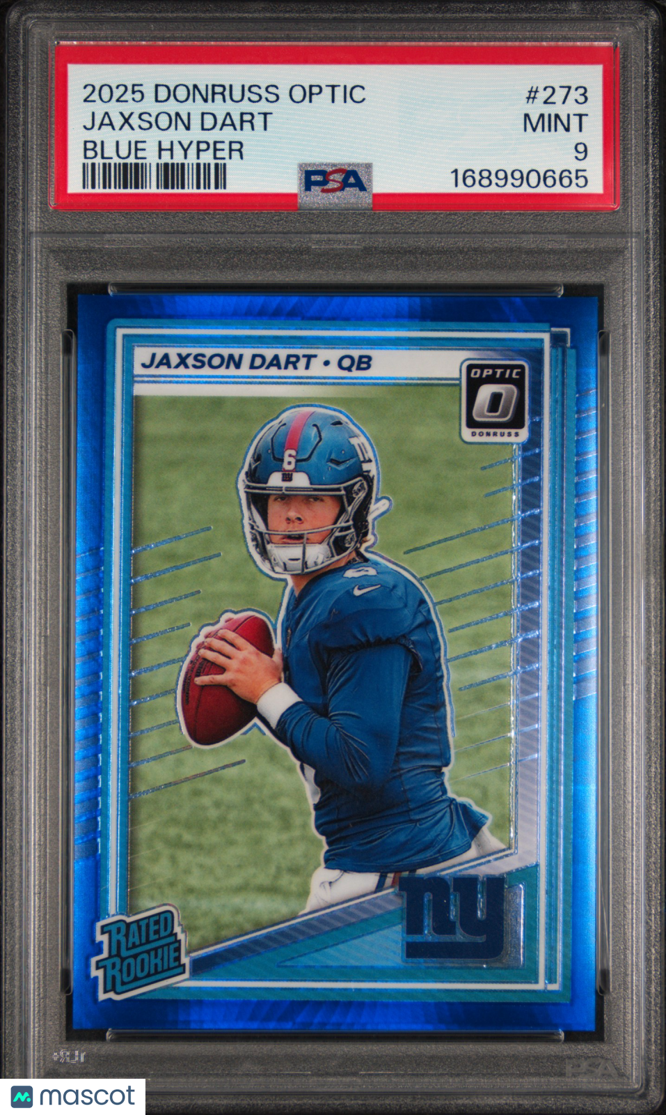 Jaxson Dart 2025 Panini Donruss Optic #273 Blue Hyper PSA 9