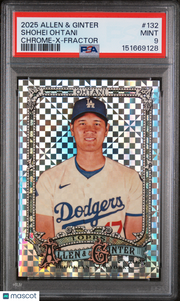Shohei Ohtani 2025 Topps Allen & Ginter #132 Chrome X Fractor PSA 9