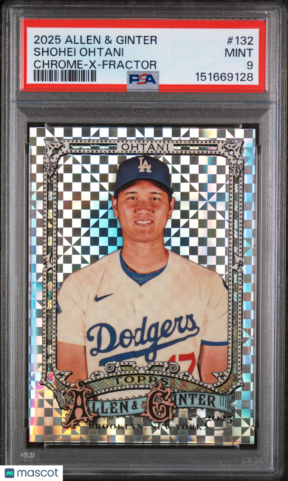 Shohei Ohtani 2025 Topps Allen & Ginter #132 Chrome X Fractor PSA 9