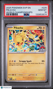2025 Pokemon SVP EN-SV Black Star Promo Pikachu World Championships PSA 10 #225