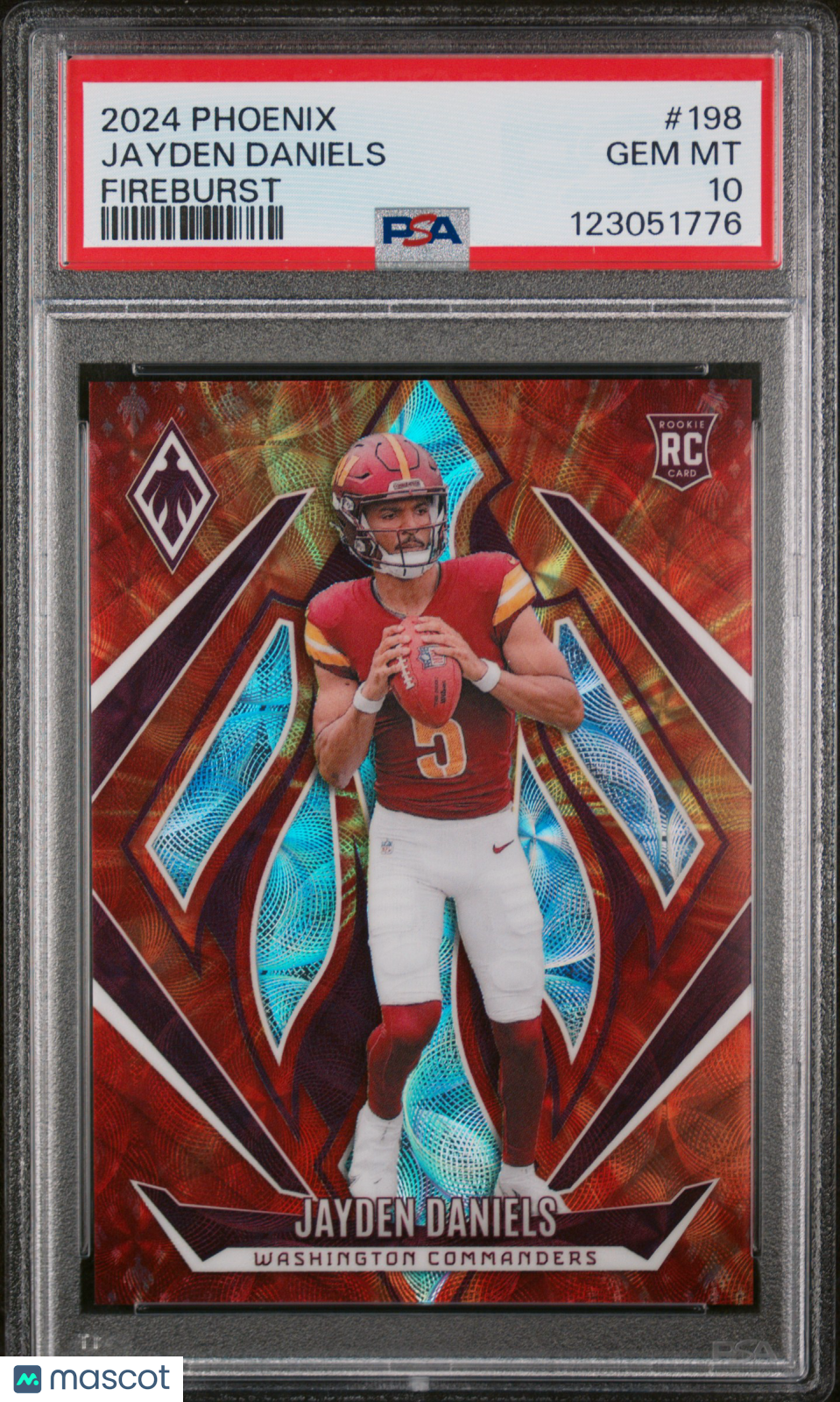 Jayden Daniels 2024 Panini Phoenix #198 Fireburst PSA 10