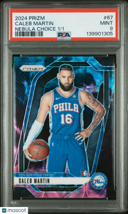 Caleb Martin 2024 Panini Prizm #67 Nebula Choice 1/1 PSA 9 76ers