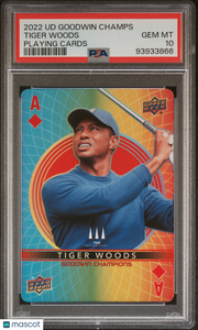 Tiger Woods 2022 Upper Deck Goodwin Champions Playing Cards PSA 10