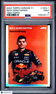 Max Verstappen 2024 Topps Chrome Formula 1 1954 Topps #1954-1 PSA 9