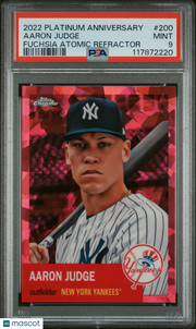 Aaron Judge 2022 Topps Chrome Platinum Anniversary #200 Fuchsia Atomic Refractor PSA 9