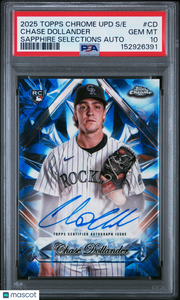 Chase Dollander 2025 Topps Chrome Sapphire Selections RC Auto #CD PSA 10 Rockies