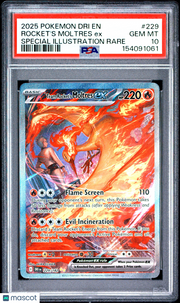 2025 Pokemon Dri EN-Destined Rivals Rocket's Moltres EX Special Illustration Rare PSA 10 #229