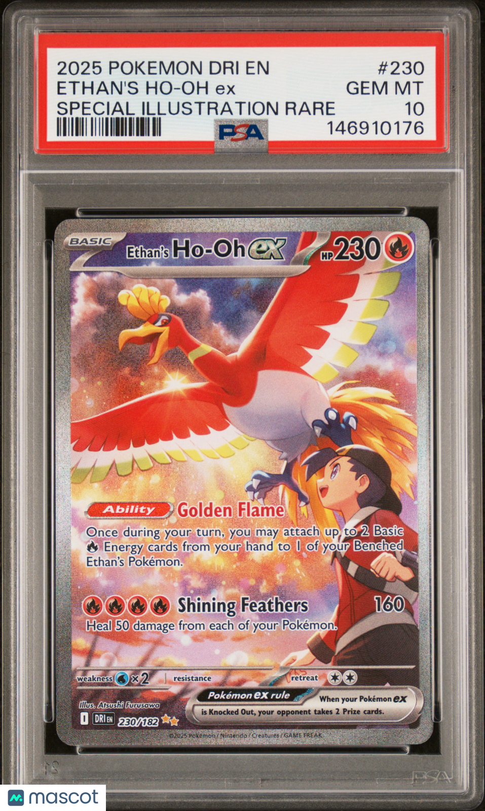 2025 Pokemon Dri EN-Destined Rivals Ethan's Ho-Oh EX Special Illustration Rare PSA 10 #230