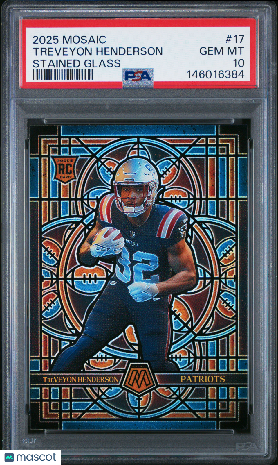 Treveyon Henderson 2025 Panini Mosaic Stained Glass #17 PSA 10
