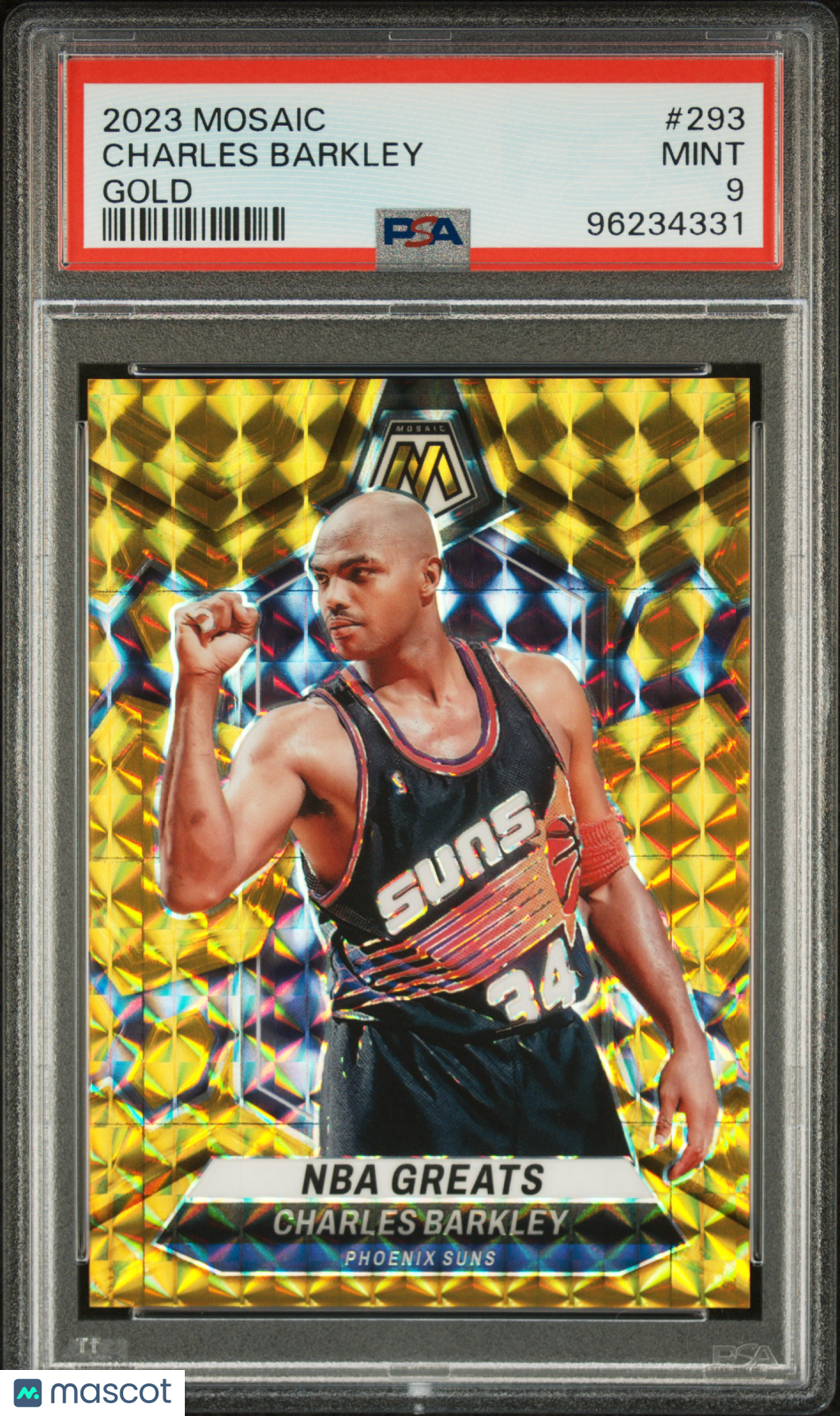 Charles Barkley 2023 Panini Mosaic #293 Gold PSA 9