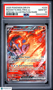 2025 Pokemon Dri EN-Destined Rivals Rocket's Moltres EX Special Illustration Rare PSA 10 #229