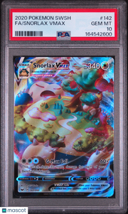 2020 Pokemon Sword & Shield Snorlax VMAX Fa PSA 10 #142