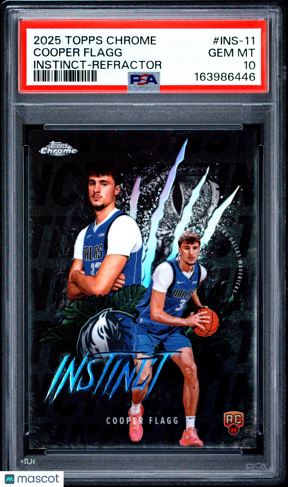 Cooper Flagg 2025 Topps Chrome Instinct #INS-11 Refractor PSA 10