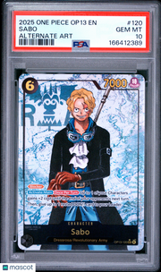 2025 One Piece Op13-Carrying On His Will Sabo Alternate Art PSA 10 #120
