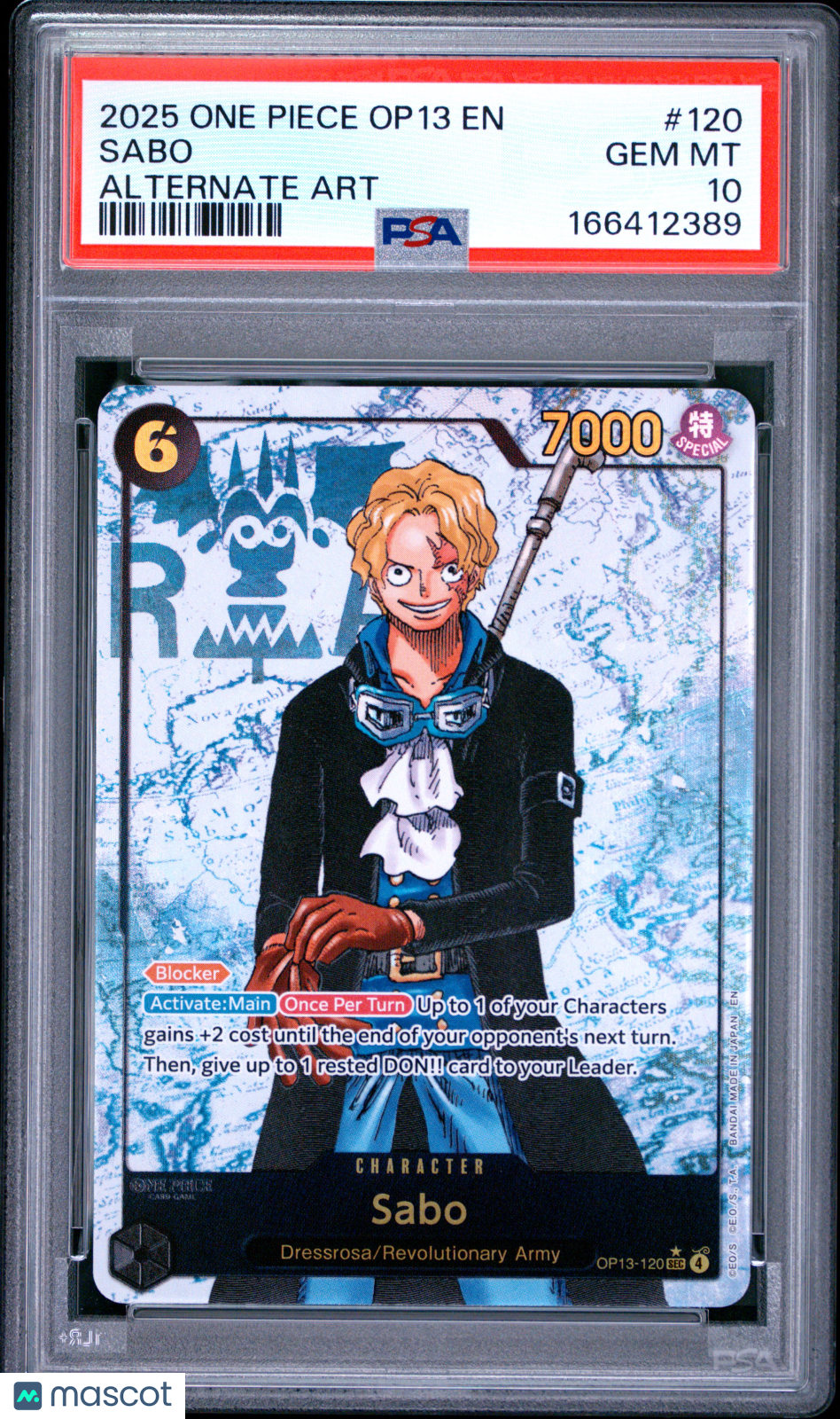 2025 One Piece Op13-Carrying On His Will Sabo Alternate Art PSA 10 #120