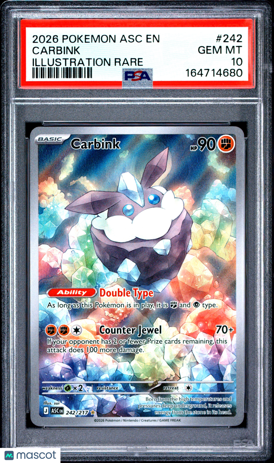 2026 Pokemon Asc EN-Ascended Heroes Carbink Illustration Rare PSA 10 #242