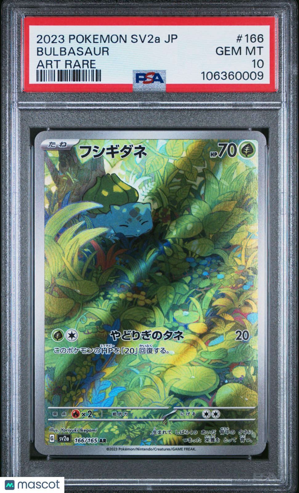 2023 Pokemon Japanese Sv2a-Pokemon 151 Bulbasaur Japanese Art Rare PSA 10 #166