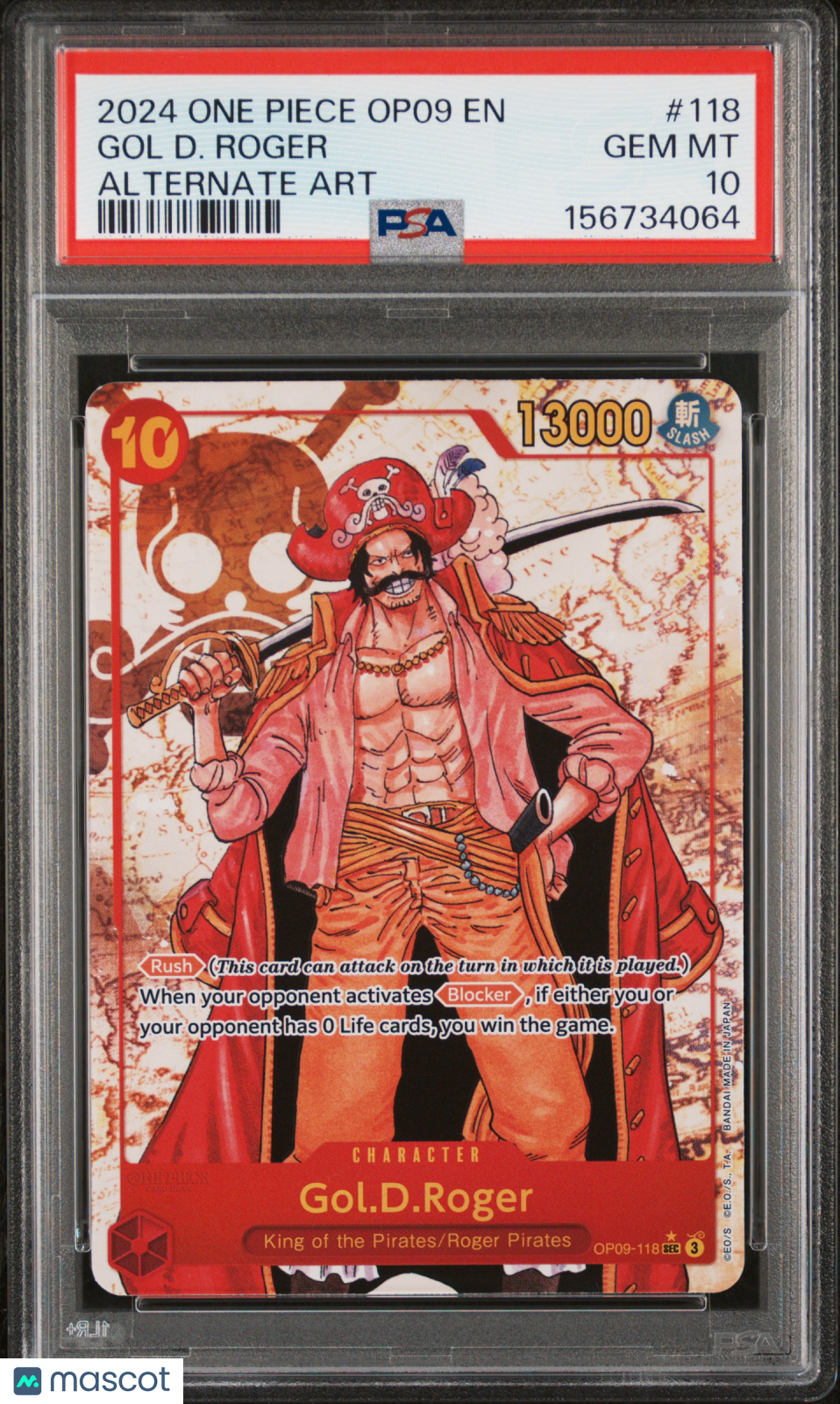 2024 One Piece Op09-Emperors In The New World Gol D. Roger Alternate Art PSA 10 #118