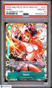2026 One Piece Op14-Eb04-The Azure Sea's Seven Nami Alternate Art PSA 10 #031