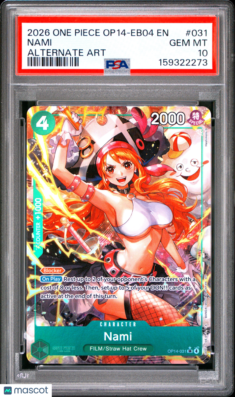 2026 One Piece Op14-Eb04-The Azure Sea's Seven Nami Alternate Art PSA 10 #031