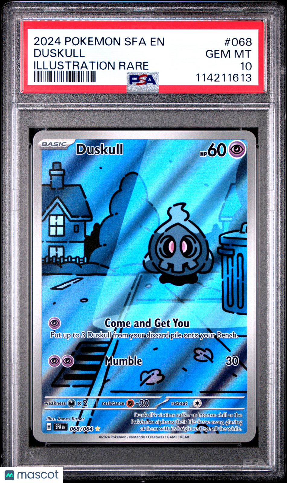 2024 Pokemon Sfa EN-Shrouded Fable Duskull Illustration Rare PSA 10 #068