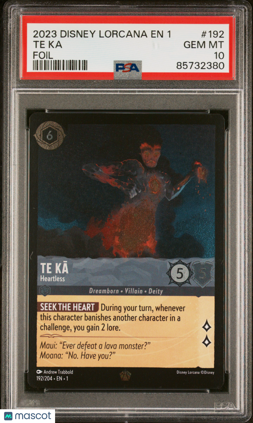 2023 Disney Lorcana EN 1-The First Chapter Te Ka Foil PSA 10 #192