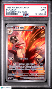 2025 Pokemon Dri EN-Destined Rivals Blaziken Illustration Rare PSA 9 #192